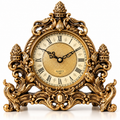 Vintage Baroque Table Clock – Antique Gold Silent Quartz Mantel & Desk Clock