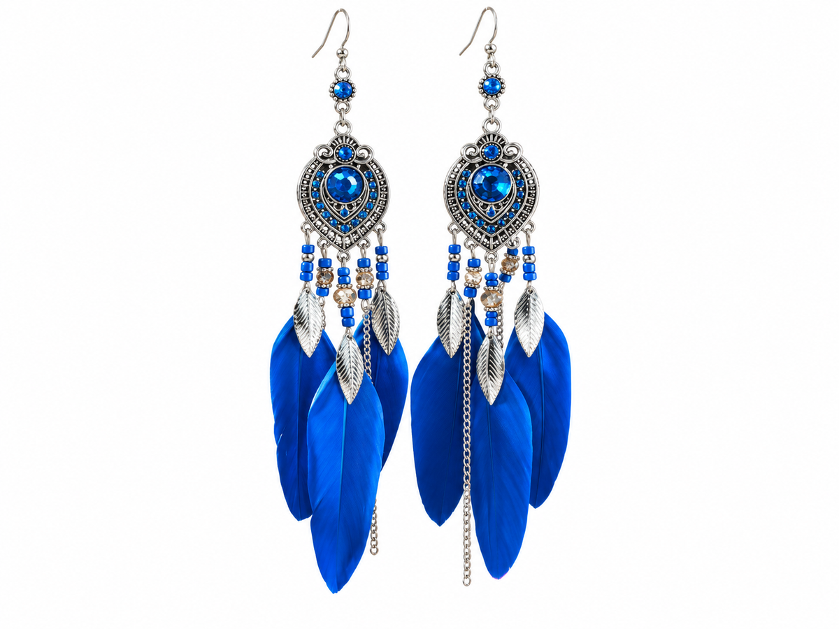 Boho Feather Drop Earrings for Women