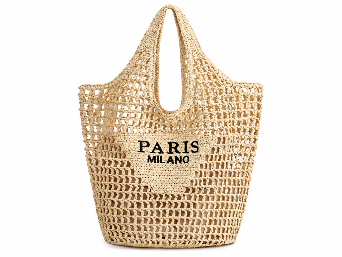 Woven Straw Beach Tote Bag for Women