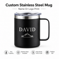 Personalized Engraved Stainless Steel Coffee Mug – Insulated Travel Cup with Lid