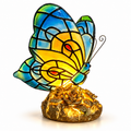 Vintage Butterfly Stained Glass LED Table Lamp