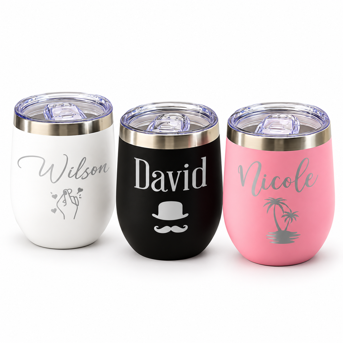 Personalized Engraved Name Tumbler – Stainless Steel Insulated Travel Cup with Lid