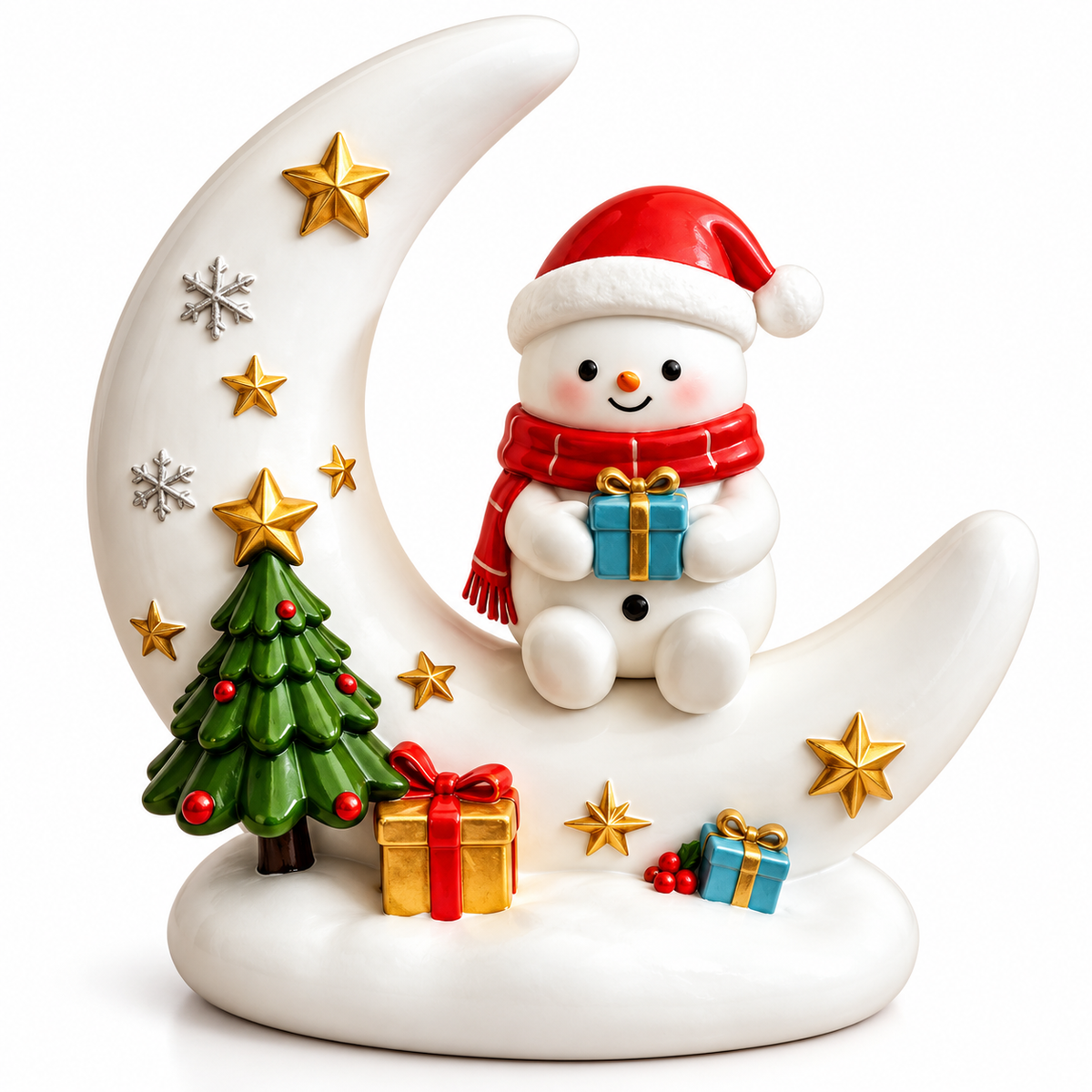 Christmas Snowman Moon Night Light