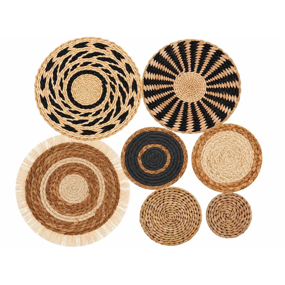Handwoven Boho Wall Basket Decor