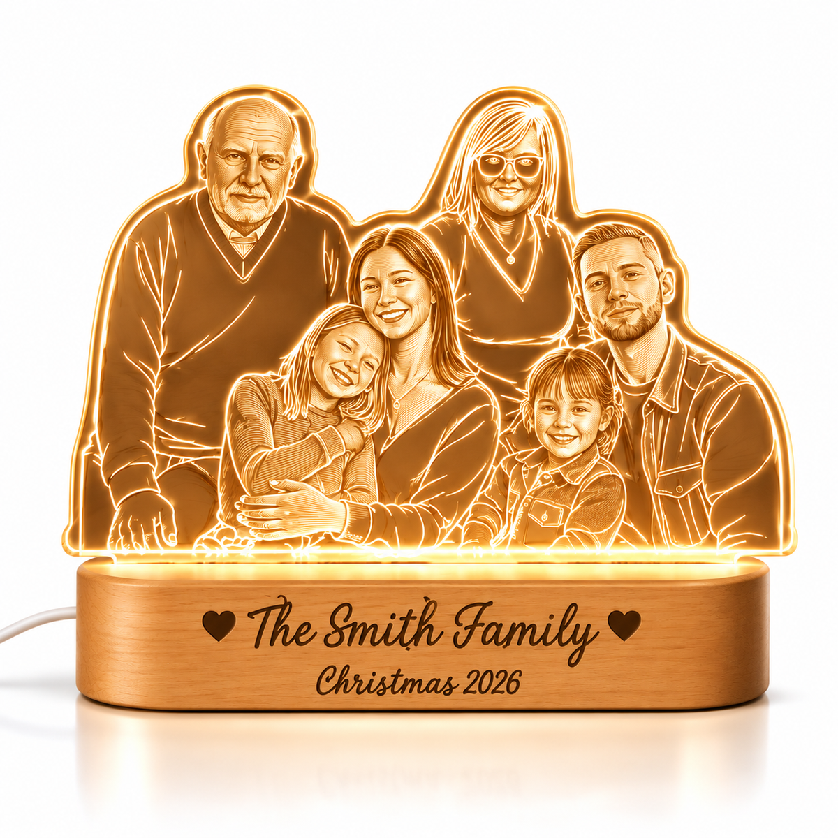 Personalized 3D Photo Lamp – Custom LED Night Light with Engraved Text